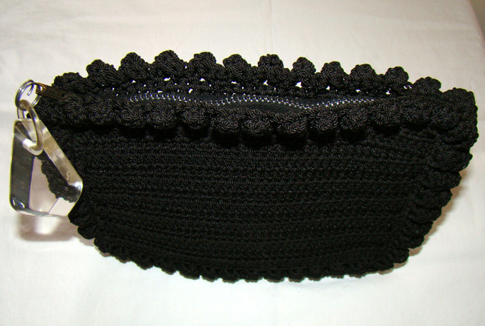 black lucite clutch