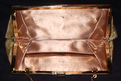 vintage 1960's gold purse inside