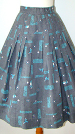 1950's novelty print skirt