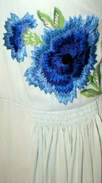 embroidered flower 40s dress