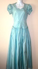 turquoise taffeta 1940s dress