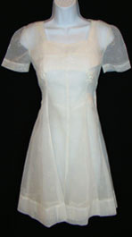 white 1940s dress with slip