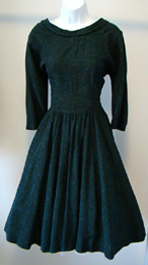 blue & black 1950s dress