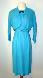 blue 50's cocktail dress