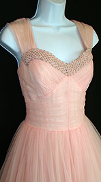 side of 1950's party dress