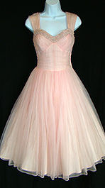 pink 1950's prom dress