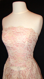 pink 50s prom dress bust