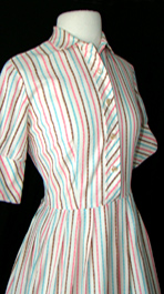50's striped shirtwaist dress