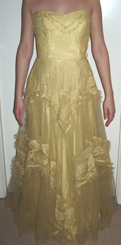 1950's yellow party dress