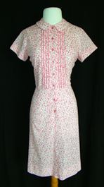 pink 1960's shirtwaist dress