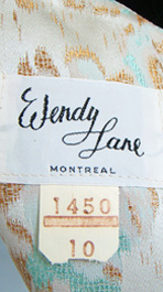 label on 1960's dress