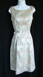 silver brocade 1960's dress