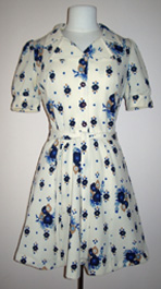 vintage 1970s puff sleeve dress