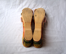 vintage wooden 40's shoes 