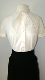 white 60's blouse