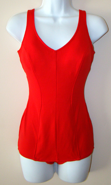 Red Vintage 1960's Bathing Suit - Proper Vintage Clothing